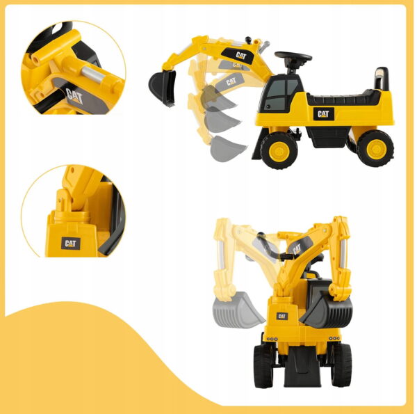 Pealeistutav CAT ekskavaator liigutatava kopaga.