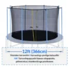 Batuudi turvavõrk,sisemine,365-374cm 12ft., 8 posti.