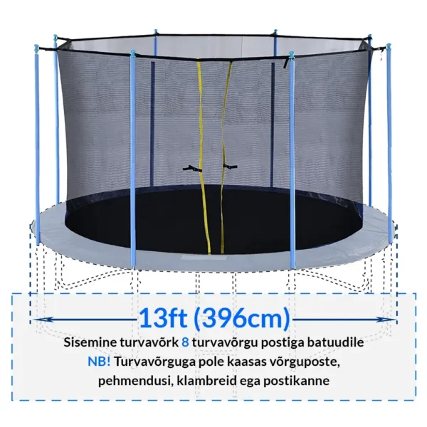Batuudi turvavõrk,sisemine,396-404cm / 13ft/ 8 posti.