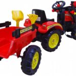Pedaalidega traktor käru ja laaduriga XXL.Punane ja roheline.Tasuta kulleriga koju!