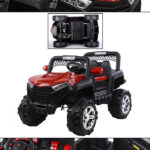 Laste elektriauto JEEP,4x4,amordid,MP3,pult.Punane mustaga.Tasuta kulleriga koju!