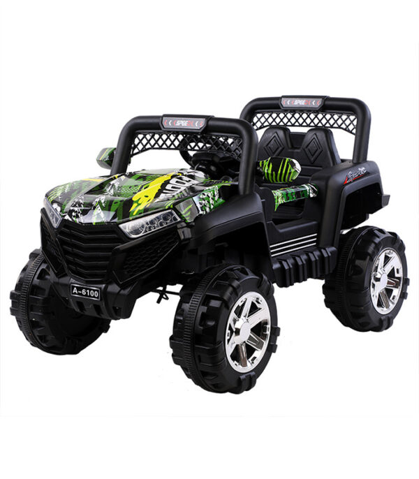 Laste elektriauto JEEP,4x4,amordid,MP3,pult.Must rohelisega.Tasuta kulleriga koju! - Image 2