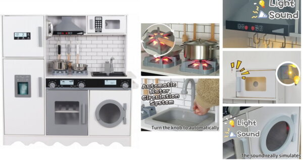 Kvaliteetne,suur 93x96x30cm.ja täisvarustuses  puidust laste mänguköök  lisadega.Tasuta kulleriga koju!