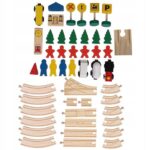 Kolejka-LandToys-drewniana-100-elementow-Rodzaj-pojazdu-zestawy-drewniane Puidust rongirada/raudtee ,100 osa, 4,5m.SOODUSMÜÜK!