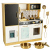 Puidust/MDF laste mänguköök külmiku,tahvi  ja kuldsete tarvikutega.Tasuta kulleriga koju