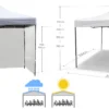 PopUp telk/aiapaviljon 3x3m,+3 seina. valge.