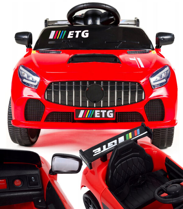 Laste elektriauto "ETG" ,amordid,LED,pult,punane ja sinine.Tasuta kulleriga koju!