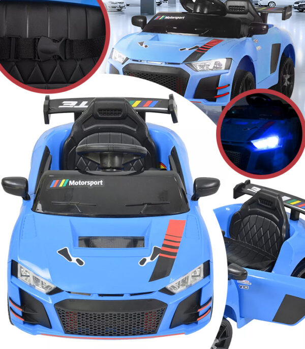 Laste elektriauto "Sport",esiamordid,LED,pult,spoiler.punane ja sinine.Tasuta kulleriga koju!