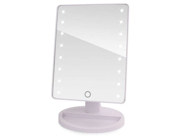 Suur valgustusega kosmeetiline peegel 16 LED-iga Must ja valge. - Image 4