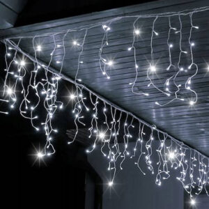 Jõulutuled,jääpurika​d 300led,15m.,külm valge-flash.