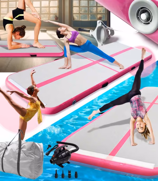 Airtrack 4m,Akrobaatikarada-treeningmatt,täispuhutav. Roosa,roheline,must ja sinine.Tasuta  kulleriga koju!