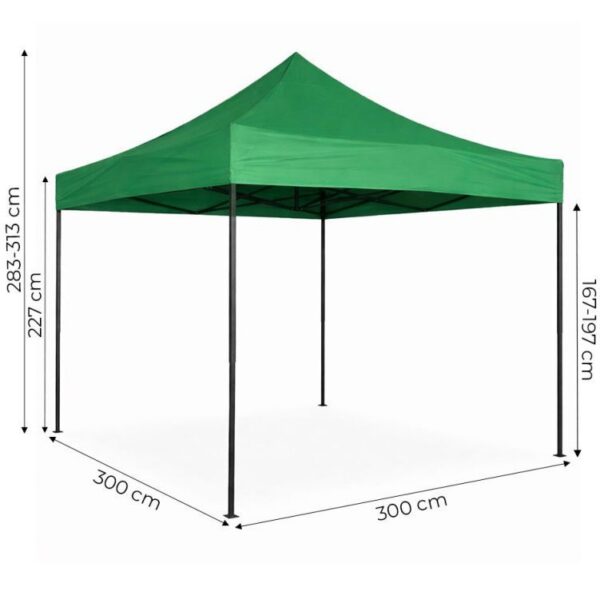 PopUp telk/aiapaviljon 3x3m.Roheline.Tasuta kulleriga koju!