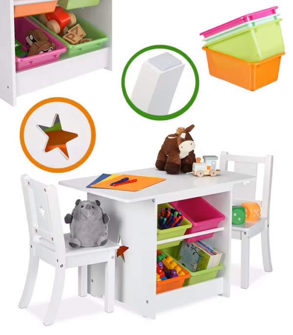 674f465babf01cdc0d6b3911_ZESTAW-MEBLI-DLA-DZIECI-STOLIK-2-KRZESLA-POJEMNIKI-NA-ZABAWKI-6 (1) Lastetoa mööblikomplekt, 2 tooli,laud ja mänguasjakastid.Tasuta kulleriga koju!