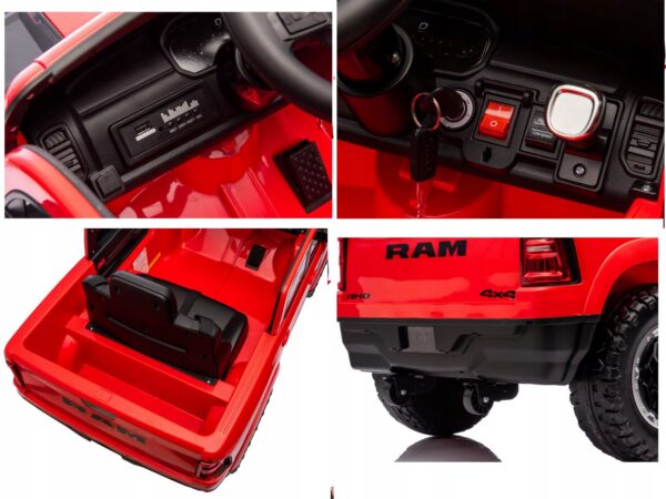 DODGE-RAM-1500-auto-na-akumulator-skora-pilot-miekkie-kola-eva-samochod-12V-ZB618 (5) Laste elektriauto "Dodge RAM 1500" nahkiste,pehmed rattad,MP3,Tasuta kulleriga koju!