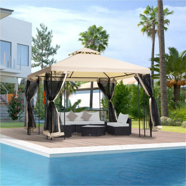 Aiapaviljon  Classic 300x300cm.Beez,hall ja pruun.Tasuta kulleriga koju!