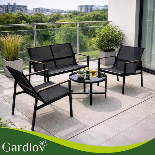 Aiamööbli komplekt 4 osa.Must.