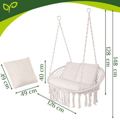 Kahekohaline võrktool/Ripptool +3 patja,300kg ,kreemjas.