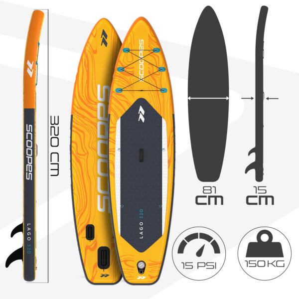 SUP laud ”Yellow “+lisavarustus,320cm.ja kuni 150kg! Tasuta kulleriga koju!