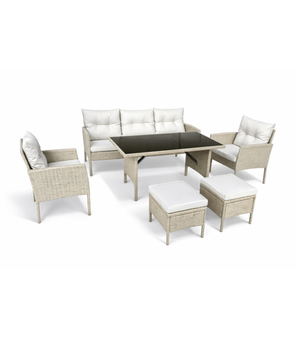 69d783a1062c2de763c5890e_ZESTAW MEBLI OGRODOWYCH URBINO SZARO BEŻOWY 1 Aiamööbli komplekt hall-beez. Tasuta kulleriga koju!