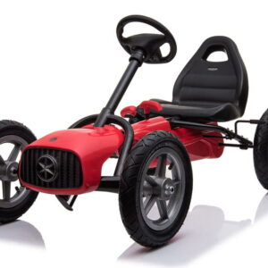 Gokart-na-pedala-1903 (2) Suur gokart kuni 50 kg pedaalide, täispumbatavate ratastega ja käsipiduriga.Must ja valge.Tasuta kulleriga koju!