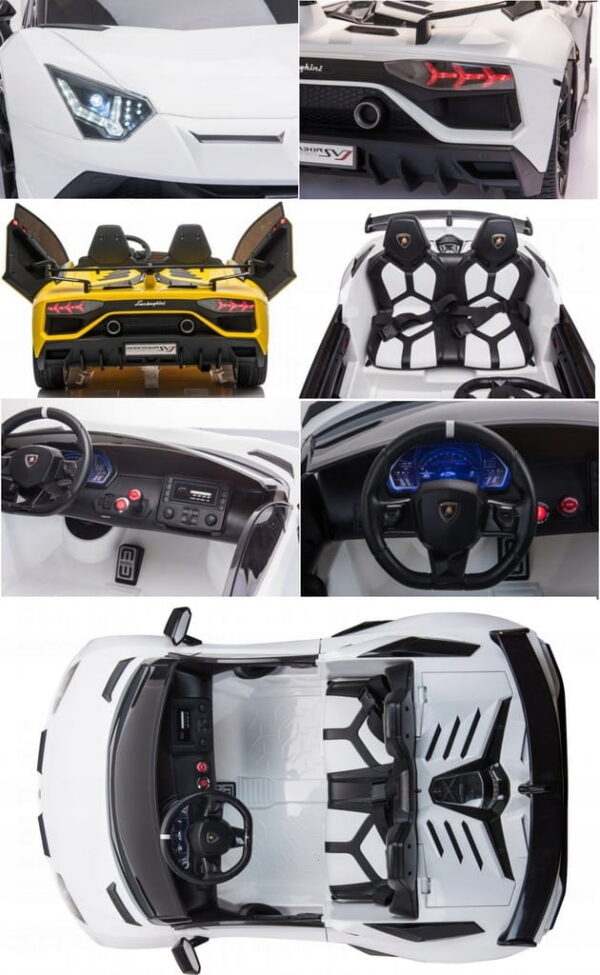 Lamborghini-SVJ-2-osobowy-na-akumulator-funkcja-drift-pilot-mp3-24V-400wat-SX2028 (2) Elektriline Lamborghini SVJ, 2-kohaline, 2x200W,trifimisfunktsiooniga,nahkpolster.Värvivalik!Tasuta kulleriga koju!