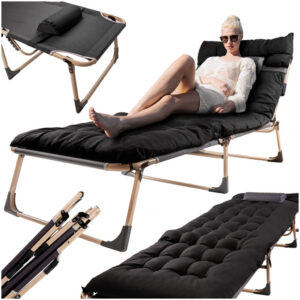 Matkavoodi/välivoodi madratsiga.Must ja helehall.