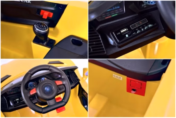 Laste elektriauto , MP3,4 käiku,kollane.Tasuta kulleriga koju!