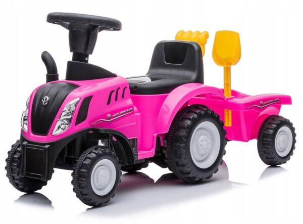 Pealeistutav tõuketraktor haagisega+ valgus ja heliefektid,roosa.