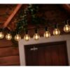 Päikesepatareiga aiavalgustid/valguskett, IP44, 10x LED-pirnid XL ,7,5m.soe valge.