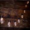 Päikesepatareiga aiavalgustid/valguskett, IP44, 10x LED-pirnid XL ,7,5m.soe valge.