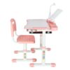 Laste koolilaud, reguleeritav tool, LED-lamp, USB, roosa.