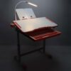 Laste koolilaud, reguleeritav tool, LED-lamp, USB, roosa.