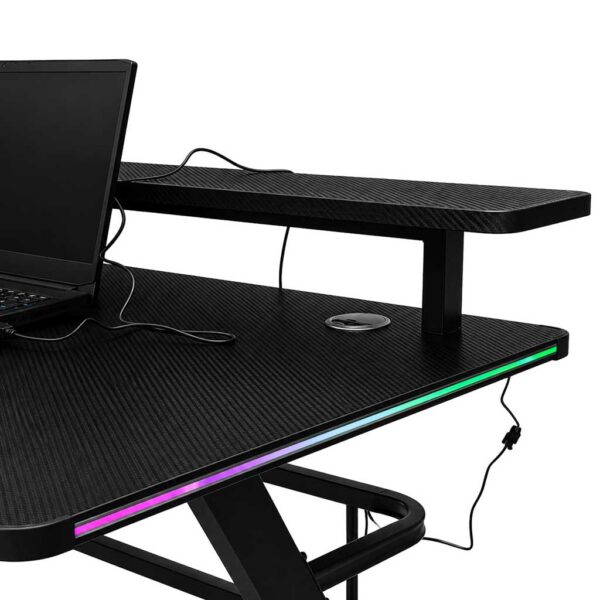 Mängurilaud/arvutilaud RGB LED-plaadiga, arvutikäepidemetega mängijatele, 120x60cm.Tasuta kulleriga koju!