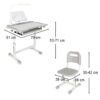 Laste koolilaud, reguleeritav tool, LED-lamp, USB, Hall.