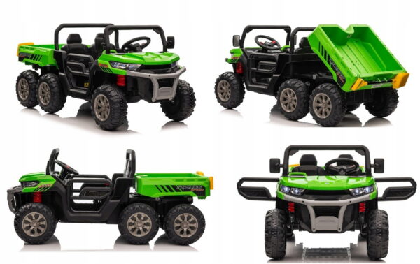 Dwuosobowy-farmer-truck-na-6-kolach-24v-4x4-300wat-XMX623B (3) Kahekohaline põllumehe veoauto 6 rattal 24v 4x4 puldiga EVA nahast 300w.Tasuta kulleriga koju!