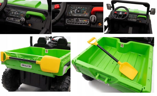 Dwuosobowy-farmer-truck-na-6-kolach-24v-4x4-300wat-XMX623B (4) Kahekohaline põllumehe veoauto 6 rattal 24v 4x4 puldiga EVA nahast 300w.Tasuta kulleriga koju!