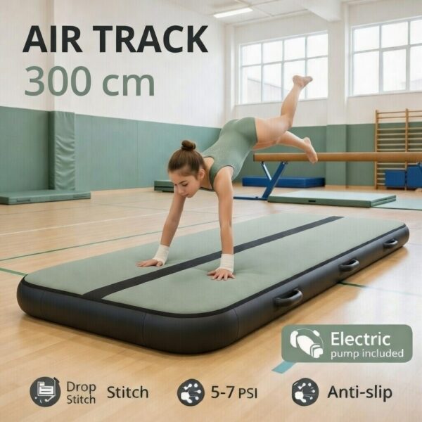 air roh 2 Airtrack 3m,Akrobaatikarada-treeningmatt,täispuhutav.Roheline.Tasuta kulleriga koju!