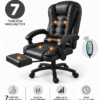 6ab10a22c9c04381f7342bf0_FOTEL BIUROWY Z FUNKCJĄ MASAŻU I PODGRZEWANIA CZARNY WYSUWANY PODNÓŻEK NOWOCZESNY 3 Kontoritool "Boss",must , massaazifunktsiooniga + jalatugi.Tasuta kulleriga koju!